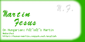 martin fesus business card